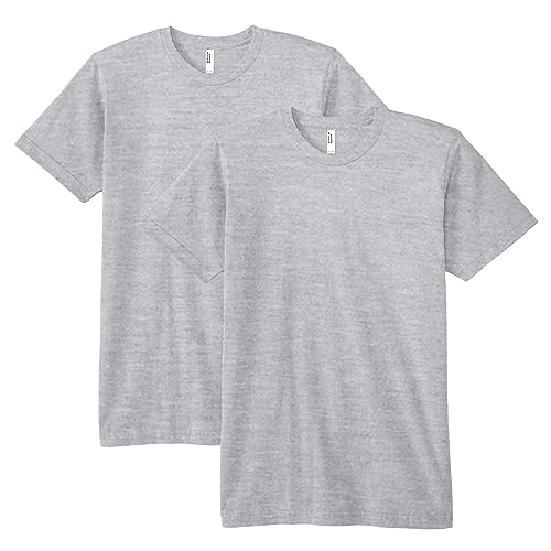 American Apparel Unisex-Erwachsene Fine Jersey, Style G2001, Multipack T-Shirt, Heather Grey (2er-Pack), L von American Apparel