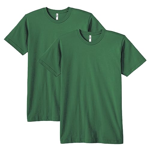 American Apparel Unisex-Erwachsene Fine Jersey, Style G2001, Multipack T-Shirt, Forest (2er-Pack), L von American Apparel