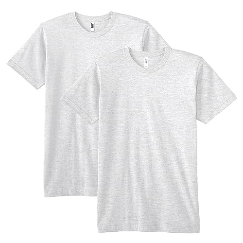 American Apparel Unisex-Erwachsene Fine Jersey Crewneck Short Sleeve, 2-Pack T-Shirt, Aschgrau, Medium (2er Pack) von American Apparel