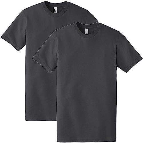American Apparel Unisex-Erwachsene Fine Jersey Crewneck Short Sleeve, 2-Pack T-Shirt, Asphalt, X-Large (2er Pack) von American Apparel