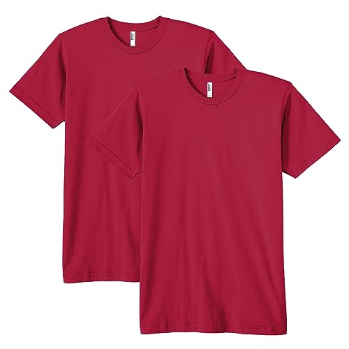 American Apparel Unisex-Erwachsene Fine Jersey Crewneck Short Sleeve, 2-Pack T-Shirt, Cranberry, Small (2er Pack) von American Apparel