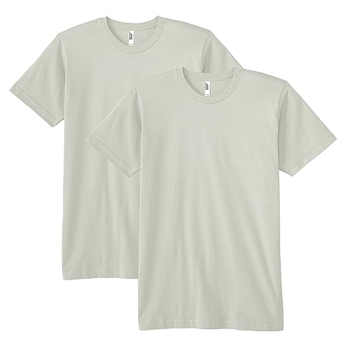 American Apparel Unisex-Erwachsene Fine Jersey Crewneck Short Sleeve, 2-Pack T-Shirt, New Silver, X-Large (2er Pack) von American Apparel