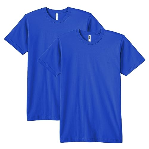 American Apparel Unisex-Erwachsene Fine Jersey Crewneck Short Sleeve, 2-Pack T-Shirt, königsblau, Medium (2er Pack) von American Apparel