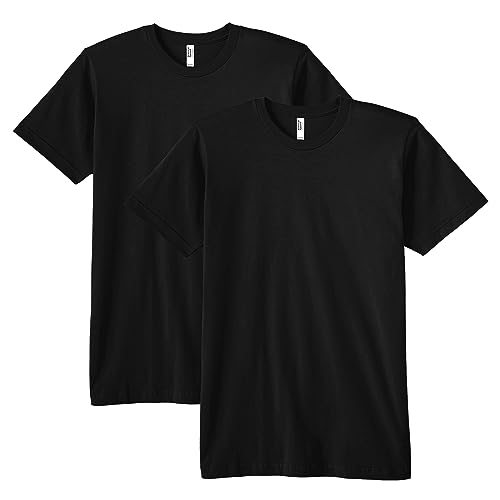 American Apparel Unisex-Erwachsene Fine Jersey Crewneck Short Sleeve, 2-Pack T-Shirt, schwarz, XX-Large (2er Pack) von American Apparel