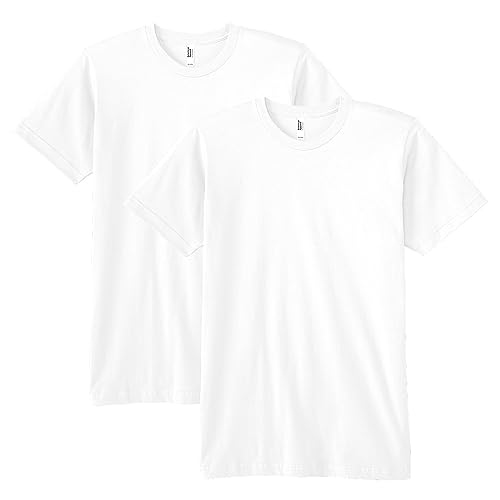 American Apparel Unisex-Erwachsene Fine Jersey Crewneck Short Sleeve, 2-Pack T-Shirt, weiß, X-Small von American Apparel