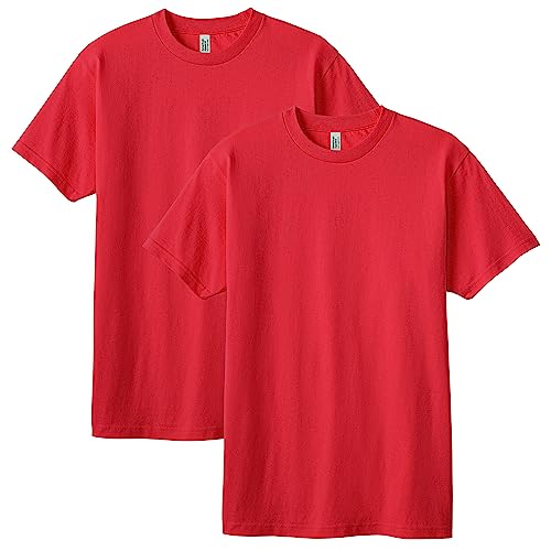 American Apparel Unisex-Erwachsene Heavyweight Cotton, Style G1301/G1301gd, Multipack T-Shirt, Rot (2er-Pack), L von American Apparel