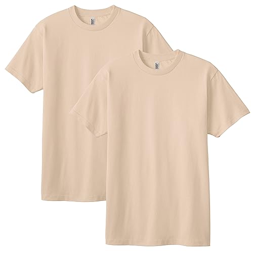 American Apparel Unisex-Erwachsene Heavyweight Cotton, Style G1301/G1301gd, Multipack T-Shirt, Sand (2er-Pack), M von American Apparel