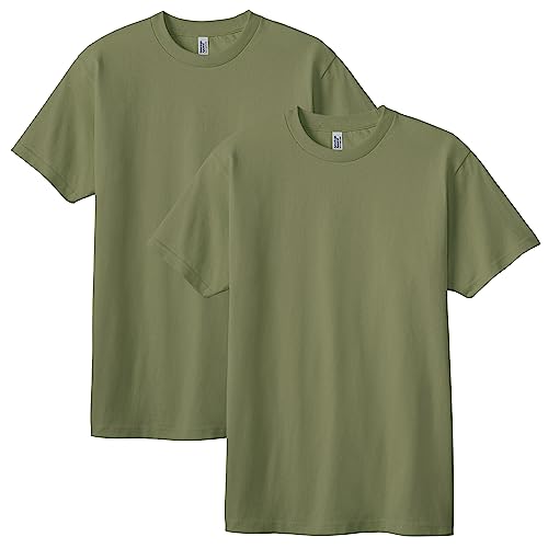 American Apparel Unisex-Erwachsene Schwerer Baumwolle, Stil G1301/G1301gd, Multipack T-Shirt, Militärgrün (2er-Pack), M von American Apparel