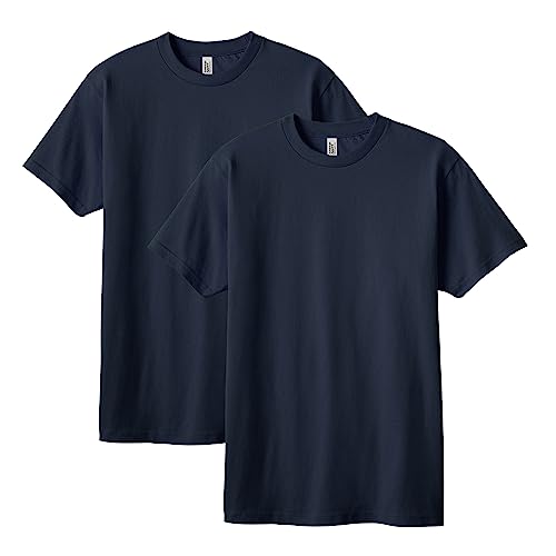American Apparel Unisex-Erwachsene Kurzarm, Stil G1301, T-Shirt, True Navy (2er-Pack), L von American Apparel