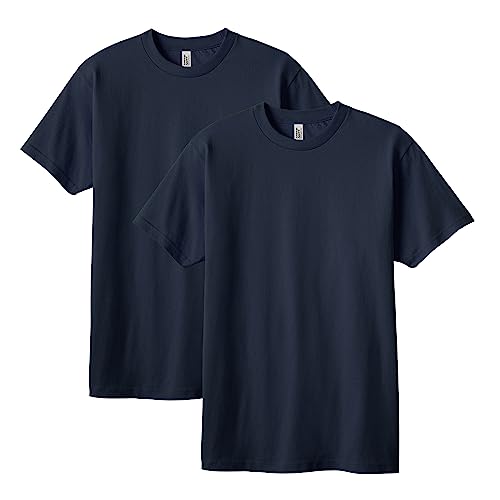 American Apparel Unisex-Erwachsene Schwerer Baumwolle, Stil G1301/G1301gd, Multipack T-Shirt, True Navy (2er-Pack), M von American Apparel
