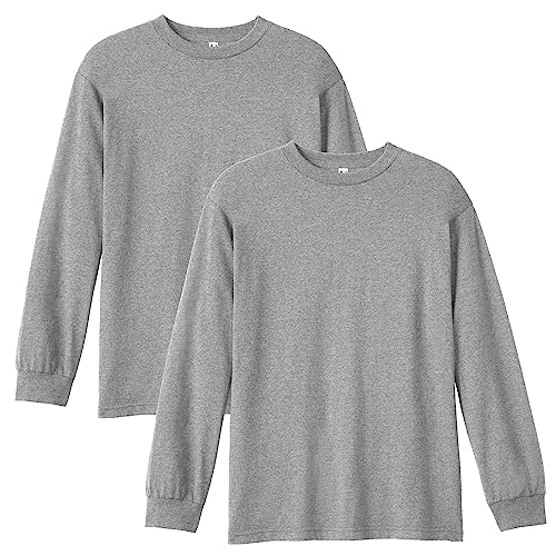 American Apparel Unisex-Erwachsene Langarm, Stil G1304, T-Shirt, Grau meliert (2er-Pack), L von American Apparel