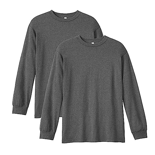 American Apparel Unisex-Erwachsene Langarm, Stil G1304, T-Shirt, Heather Charcoal (2er-Pack), M von American Apparel