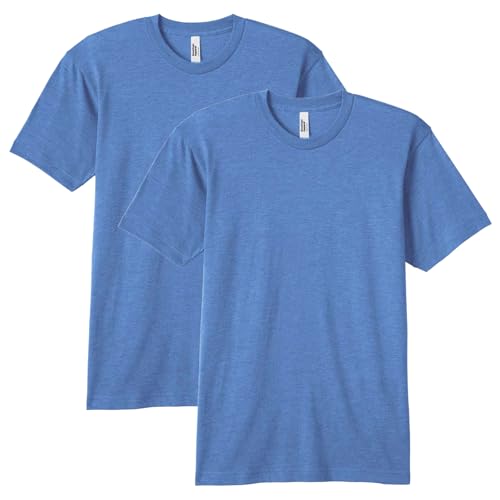 American Apparel Unisex-Erwachsene Tri-Blend Crewneck Short Sleeve Track, 2-Pack T-Shirt, Athletic Blue, Groß von American Apparel