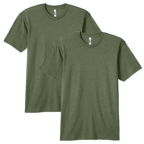 American Apparel Unisex-Erwachsene Tri-Blend Track T-Shirt, Stil Gtr401, 2er-Pack, Tri-Olive (2er-Pack), M von American Apparel