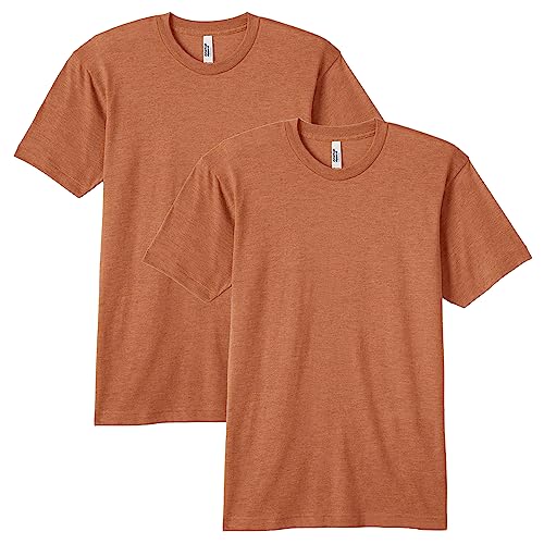 American Apparel Unisex-Erwachsene Tri-Blend Track T-Shirt, Stil Gtr401, 2er-Pack, Tri-Rust (2er-Pack), L von American Apparel