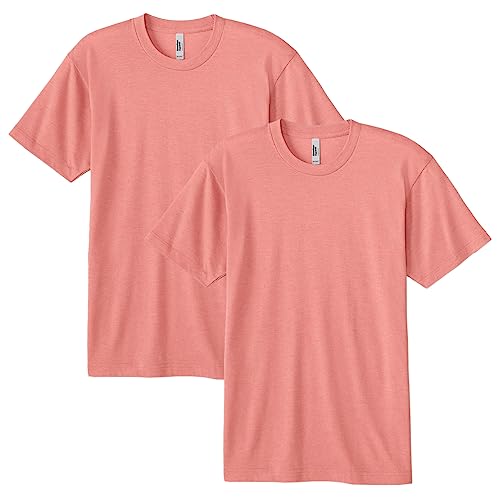 American Apparel Unisex-Erwachsene Tri-Blend Track T-Shirt, Stil Gtr401, 2er-Pack, Tri-Coral (2er-Pack), M von American Apparel