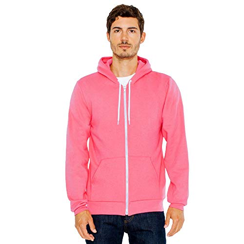 American Apparel Unisex Flex Fleece-Kapuzenpulli F497 - Deep Pink - L von American Apparel