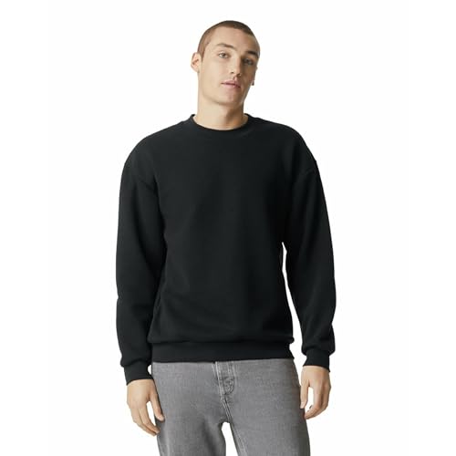 American Apparel Unisex Reflex Fleece Crewneck Grf496aa Sweatshirt, Schwarz, Small von American Apparel