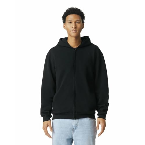 American Apparel Unisex Reflex Fleece Full Zip Hoodie Sweatshirt Grf497aa Kapuzenpullover, Schwarz, Small von American Apparel
