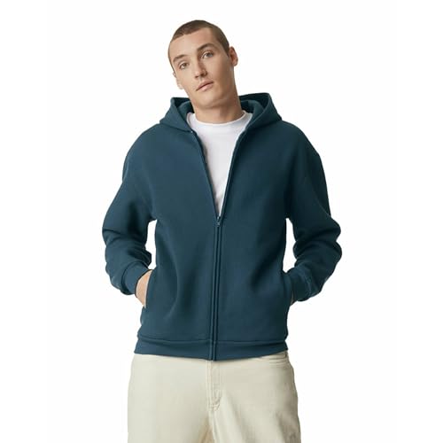 American Apparel Unisex Reflex Fleece Full Zip Hoodie Sweatshirt Grf497aa Kapuzenpullover, ozeanblau, Medium von American Apparel