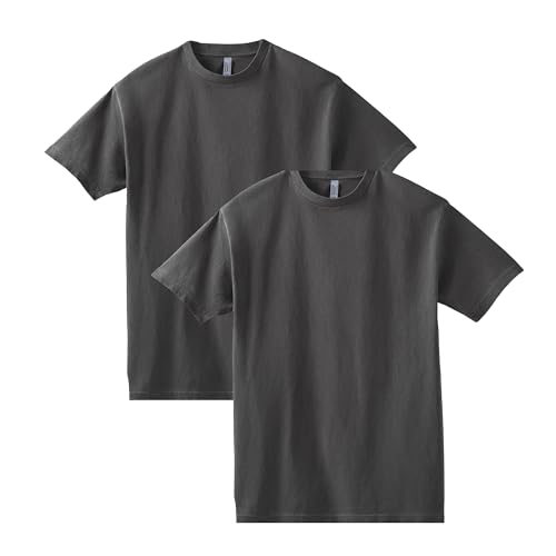 American Apparel Unisex T-Shirt aus Schwerer Baumwolle, stückgefärbt, Stil G1301GD, 2er-Pack, Verblasstes Schwarz (2er-Pack), S von American Apparel