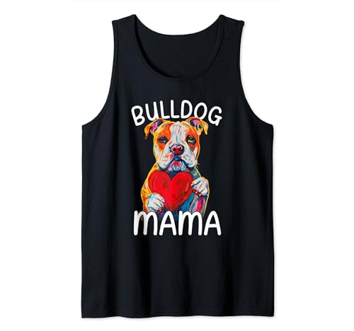 Damen American Bulldog Mom Pop Art American Bulldog Lover Tank Top von American Bulldog Lovers Designs
