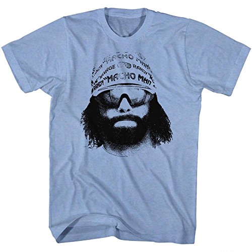2Bhip Macho Man WWF Randy Wild Bandana Sonnenbrille Gesicht Grafik-T-Shirt für Herren X-Groß Blau von American Classics