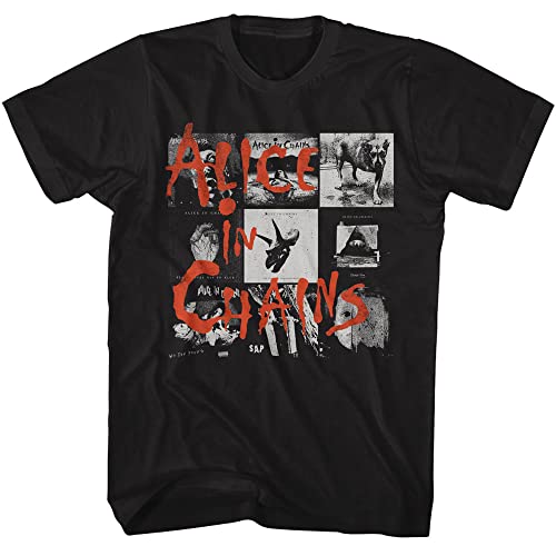 Alice in Chains T-Shirt Album Cover Herren Kurzarm T-Shirts 90er Jahre Musik Vintage Stil Grafik Tees Männer, Schwarz, Klein von American Classics