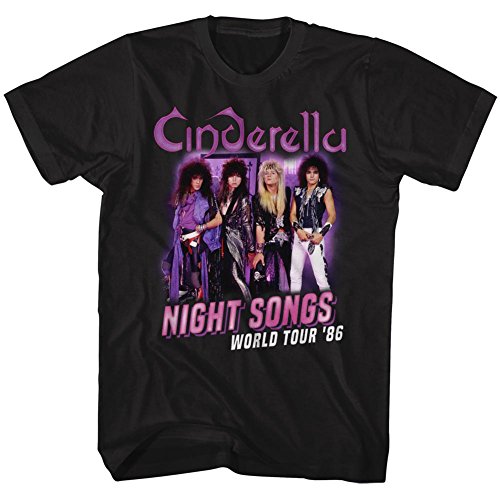 American Classics Cinderella Rockband n Songs Tour 2-Sided T-Shirt für Herren Hälfte Schwarz von American Classics