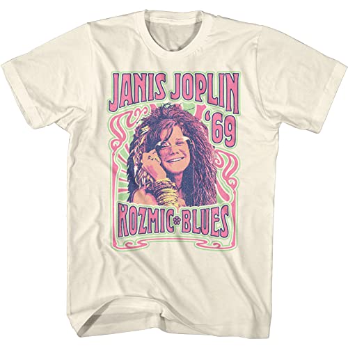 American Classics Janis Joplin Musician Kozmic Blues '69 T-Shirt für Erwachsene, kurzärmelig, Grafik, beige, Klein von American Classics