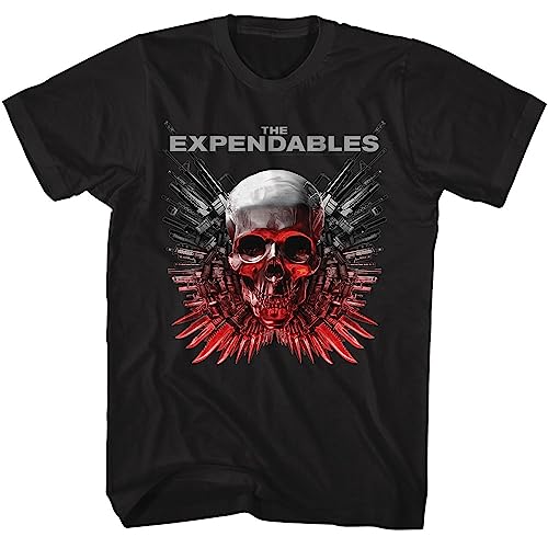 American Classics The Expendables Movie Skull & Guns Herren-T-Shirt, kurzärmelig, Action-Thriller, Film-Grafik-T-Shirt, Schwarz, Schwarz, XL von American Classics