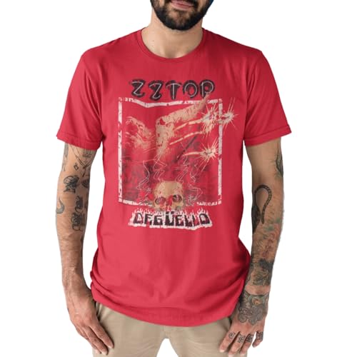 American Classics ZZ Top-Rock-Band musikgruppe degüello Kirsche T-Shirt für Herren Groß Rot von American Classics