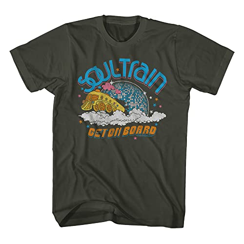 Bet Soul Train 70er Jahre Musical Variety Show Soul Train Get On Board Erwachsene Kurzarm T-Shirts Graphic Tees, Grau, L Bet Soul Train 70er Jahre Musical Variety Show Soul Train Get On Board Erwachsene Kurzarm T-Shirts Graphic Tees, Grau, L von American Classics