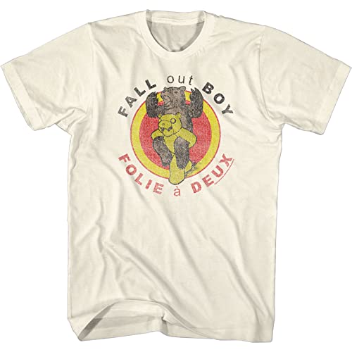 Fall Out Boy Rock Band Folie A Deux Cover Erwachsene Kurzarm T-Shirt Grafik Tees, Natürlich, Mittel von American Classics