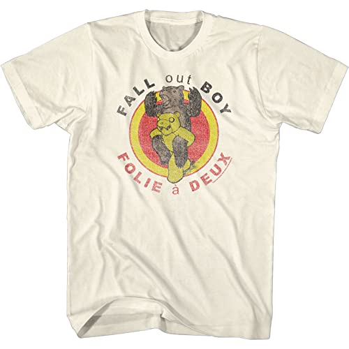 Fall Out Boy Rock Band Folie A Deux Cover Erwachsene Kurzarm T-Shirt Grafik Tees, Natürlich, XL von American Classics