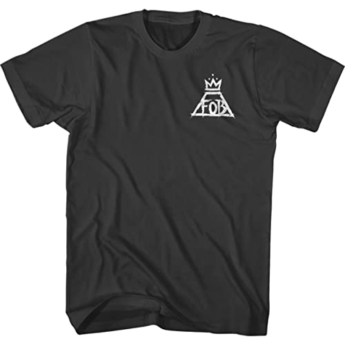 Fall Out Boy Rock Band Logo vorne und hinten Erwachsene Kurzarm T-Shirt Grafik T-Shirt, Grau, Mittel von American Classics