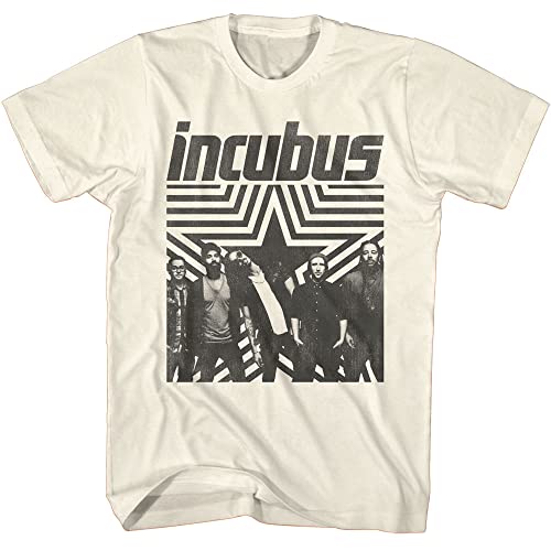 Incubus T-Shirt, Band Foto Star Herren Kurzarm T-Shirt 90er Jahre Musik Vintage Stil Grafik Tees, Natürlich, Mittel von American Classics