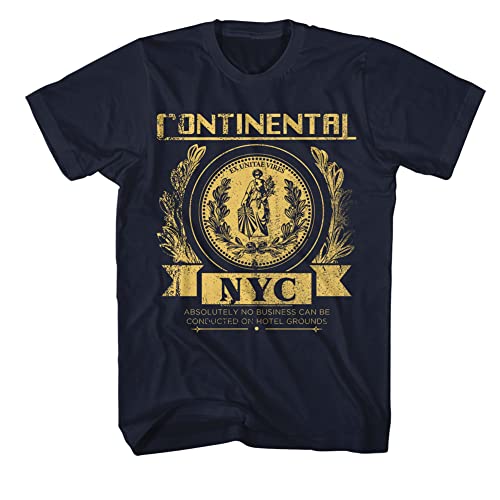 John Wick Movie T-Shirt Continental NYC Erwachsene Kurzarm T-Shirts Action Thriller Vintage Style Graphic Tees, Blau, L von American Classics