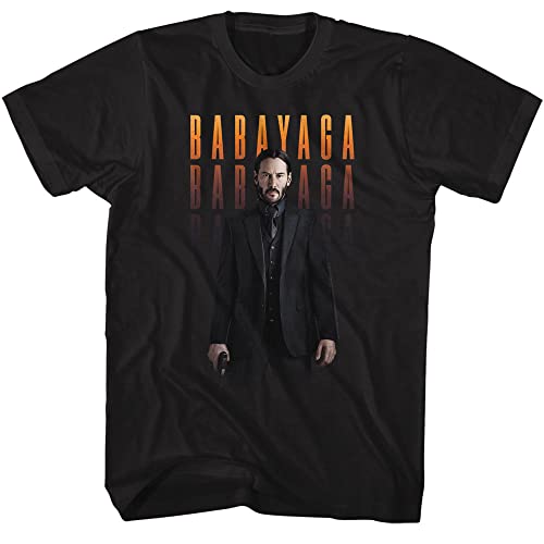 John Wick T-Shirt Baba Yaga Erwachsene Kurzarm T-Shirts Action Movie Graphic Tees Herren, Schwarz, Mittel von American Classics