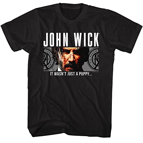 John Wick T Shirt It Wasn't Just A Puppy Black Adult Kurzarm T Shirts Action Movie Graphic Tees Herren, Schwarz, XL von American Classics