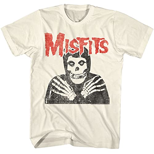 Misfits T-Shirt mit Totenkopf und gekreuzten Armen für Herren, kurzärmelig, klassischer Rock, Vintage-Stil, grafische T-Shirts, Natürlich, XL von American Classics