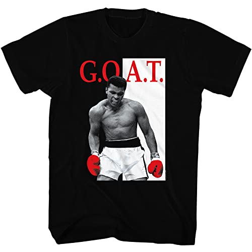 Muhammad Ali T-Shirt Heavyweight Champion Goat Erwachsene Kurzarm T-Shirts Graphic Tees Boxshirt, Schwarz, L von American Classics