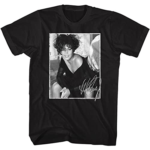 Whitney Houston Singer signiertes Foto für Erwachsene, kurzärmelig, T-Shirts mit Grafik-T-Shirts, schwarz, XX-Large von American Classics