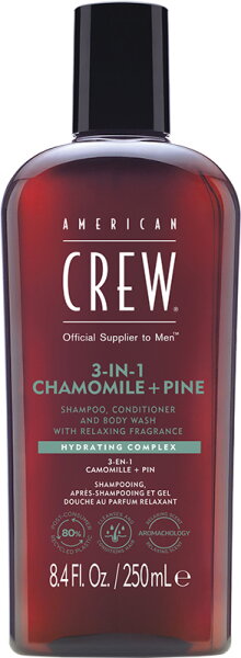 American Crew 3 in 1 Chamomile & Pine Shampoo, Conditioner & Body Wash 250 ml von American Crew