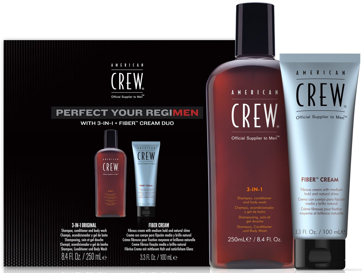 American Crew Haarpflege-Set Regimen 3In1 Fiber Cream Duo Set Limited Edition, Set, 2-tlg. von American Crew