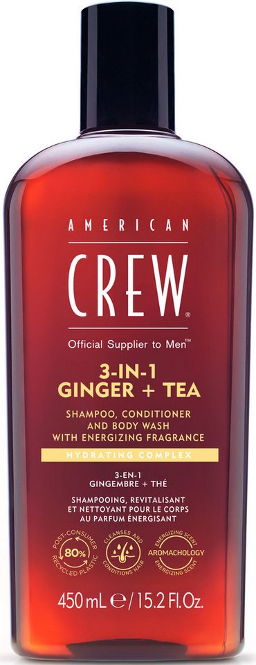 American Crew Haarshampoo 3In1 Ginger & Tea Shampoo, Conditioner & Body Wash 450 ml, 1-tlg. von American Crew