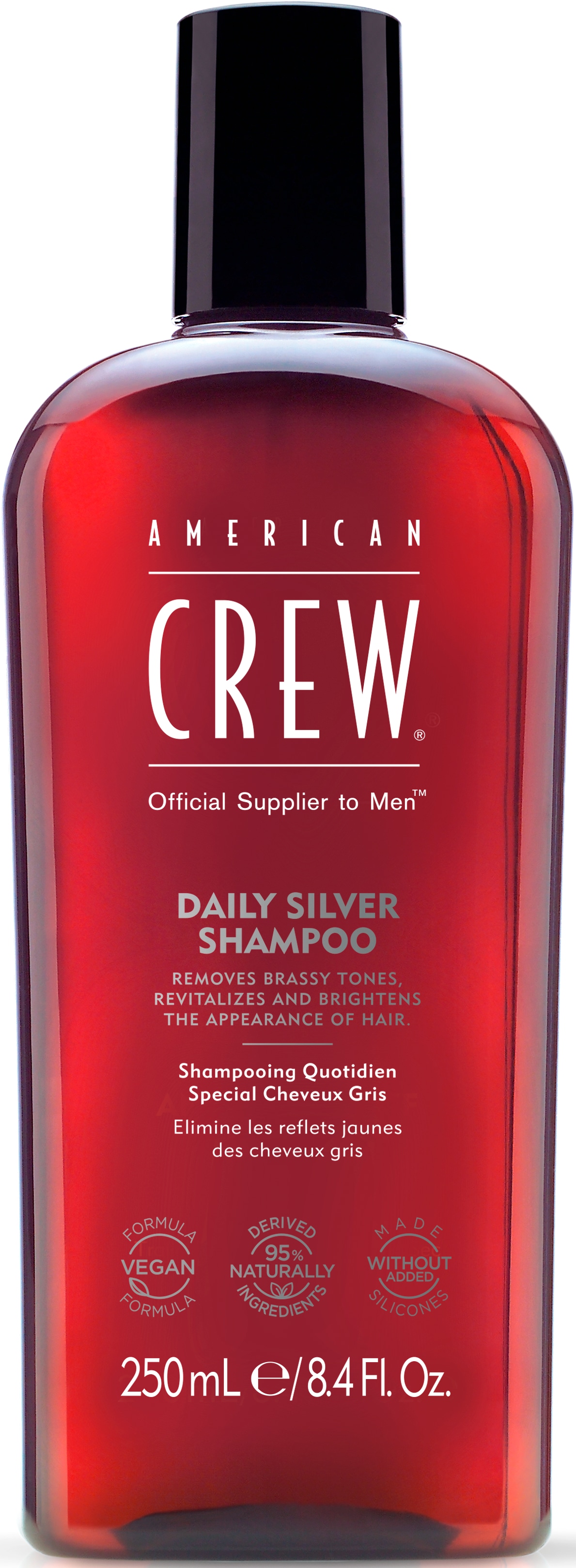 American Crew Haarshampoo "Daily Silver Shampoo 250 ml" Für Herren, schützt graue, weiße und colorierte Haare vor Gelbstich. von American Crew
