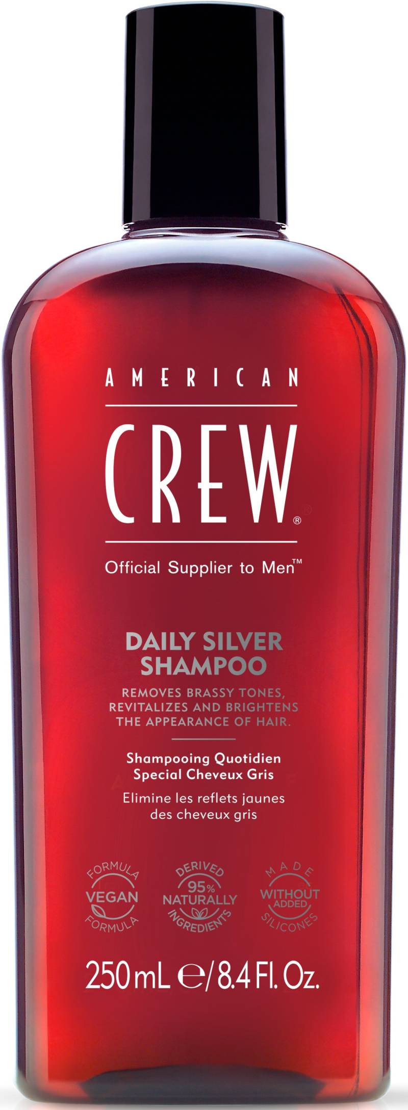 American Crew Haarshampoo "Daily Silver Shampoo 250 ml" Für Herren, schützt graue, weiße und colorierte Haare vor Gelbstich. von American Crew