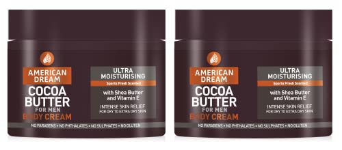 American Dream Kakaobutter Körpercreme für Herren – Ultra feuchtigkeitsspendende Körperbutter mit einem sportfrischen Duft – 2er-Pack (2 x 500 ml) von American Dream