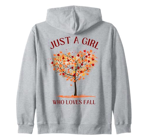 Nur EIN Mädchen, das Herbst liebt, orange, rot, gelb, herbstlich Kapuzenjacke von American Fall theme outfit for Women Teens Girls